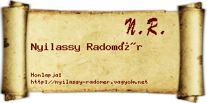 Nyilassy Radomér névjegykártya